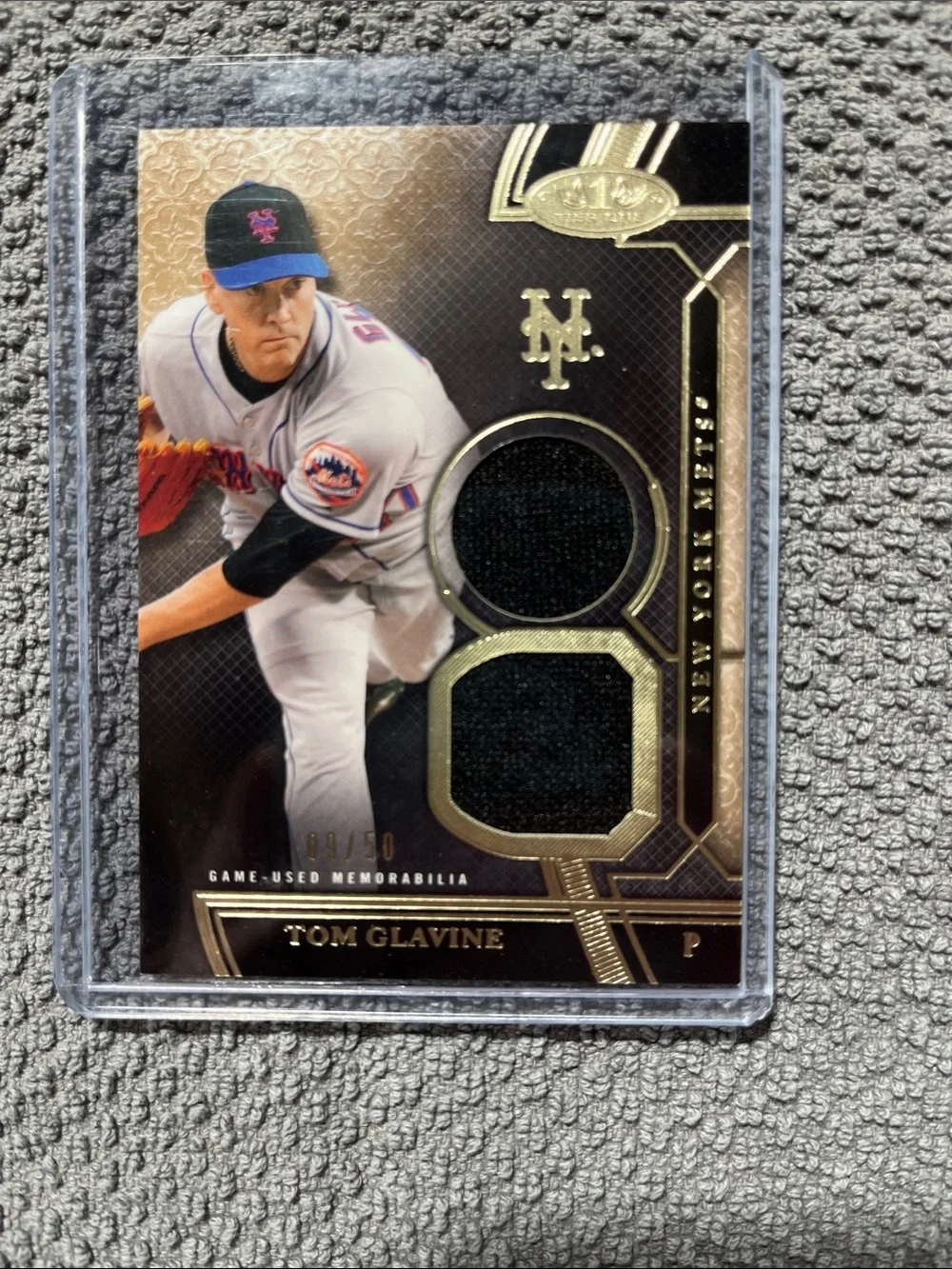 2023 game used memorabilia 9/50 Dual Relic Tom Glavine #DSR-TGE